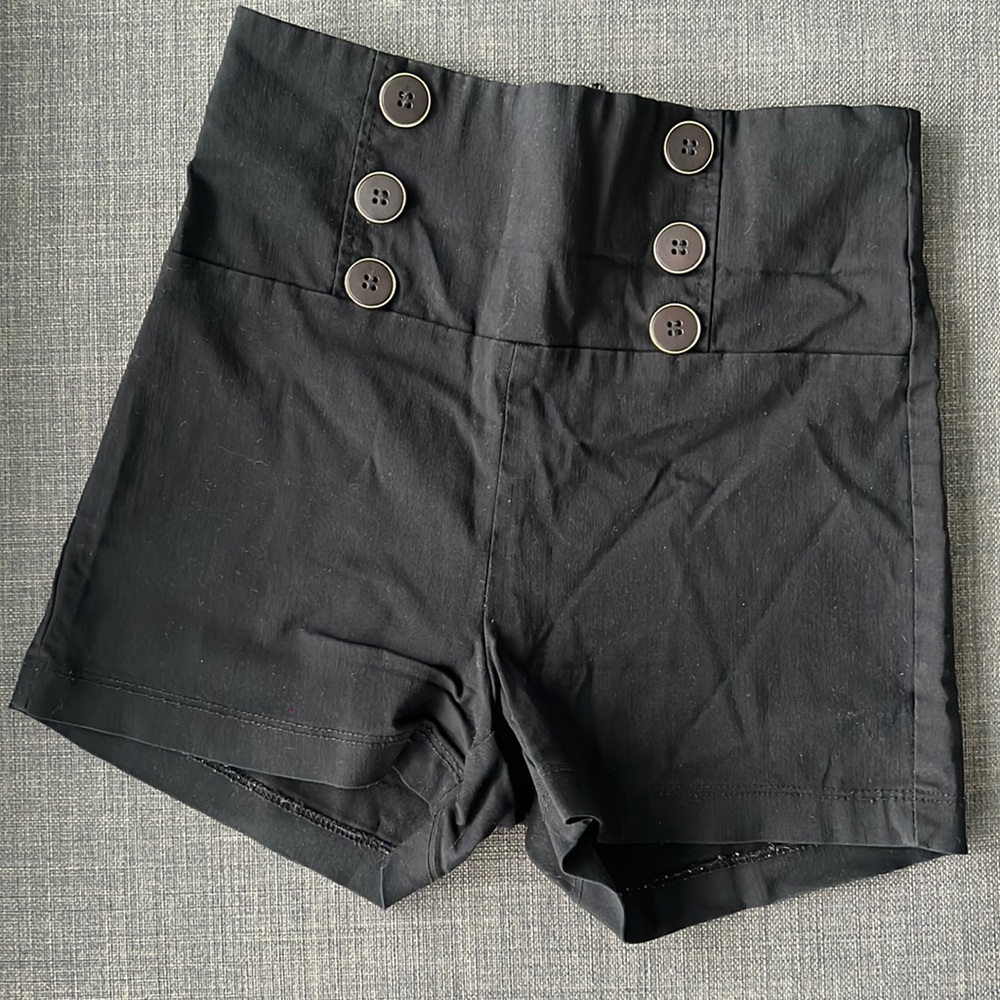 Black High Waisted Shorts - size small